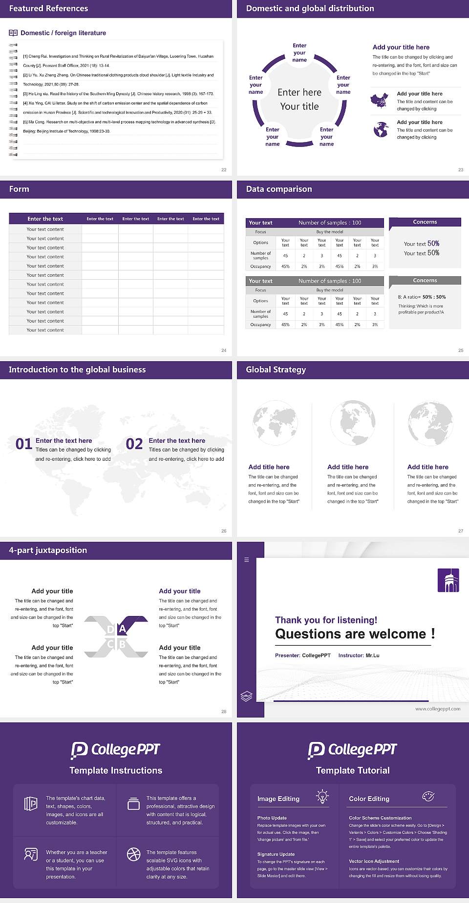 Knox College Thesis Proposal/Graduation Defense PPT Template4:3 ratio PPT effect preview image4