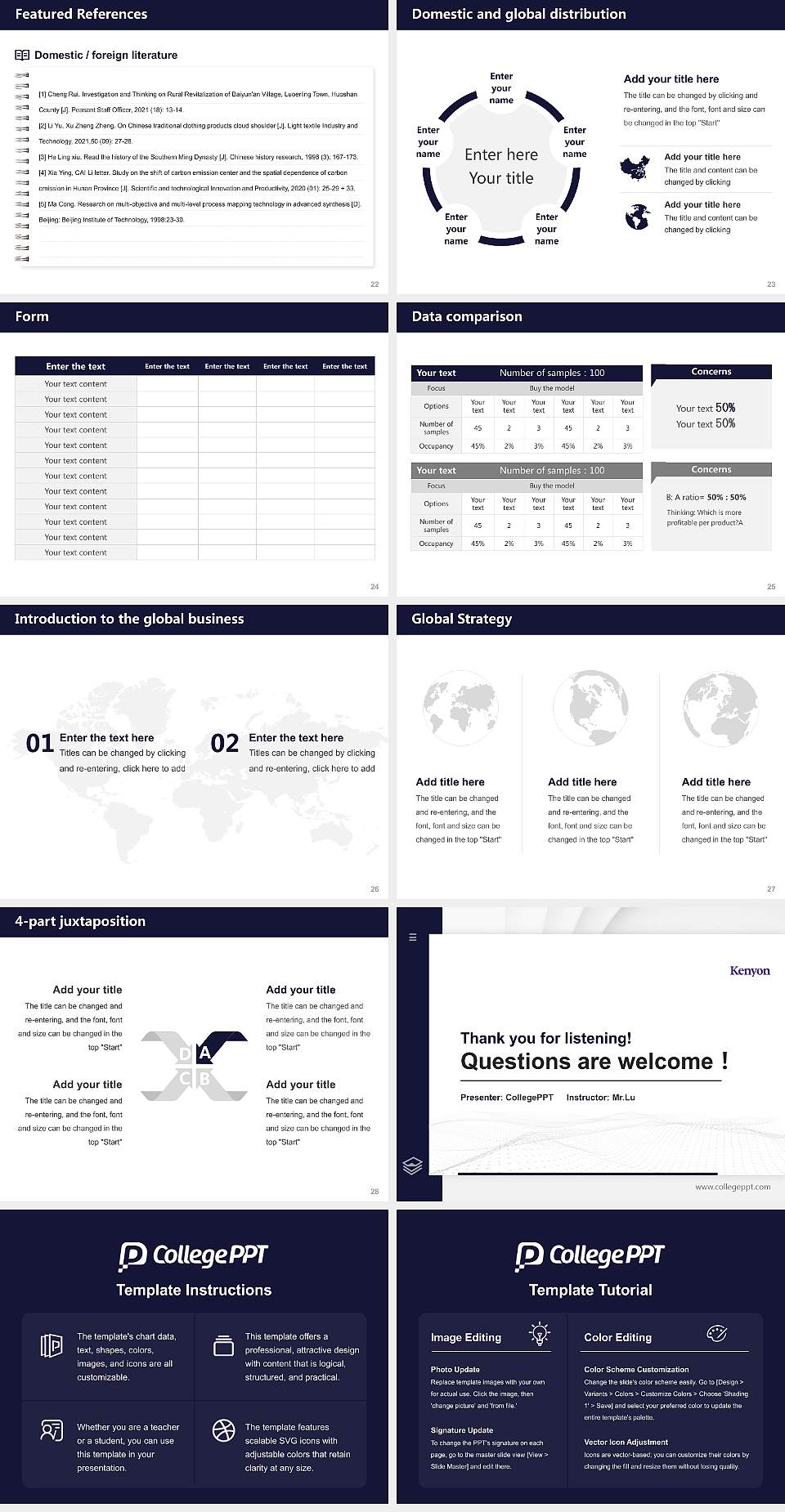 Kenyon College Thesis Proposal/Graduation Defense PPT Template4:3 ratio PPT effect preview image4