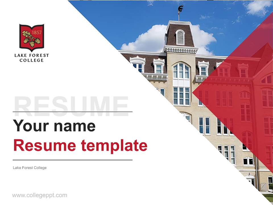 Lake Forest College Resume PPT Template4:3 ratio PPT effect preview image5