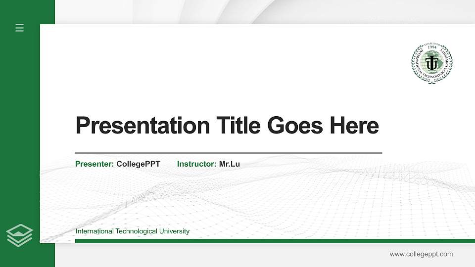 International Technological University Thesis Proposal/Graduation Defense PPT Template16:9 ratio PPT effect preview image