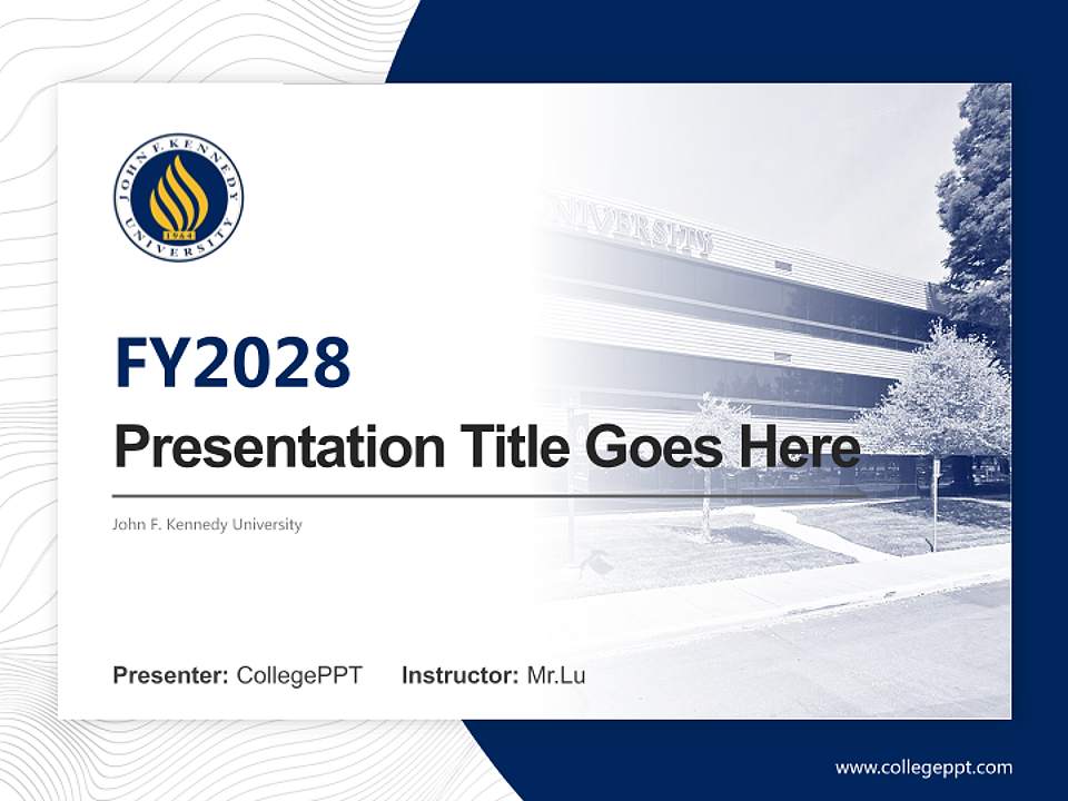 John F. Kennedy University Academic Presentation/Research Findings Report PPT Template4:3 ratio PPT effect preview image5