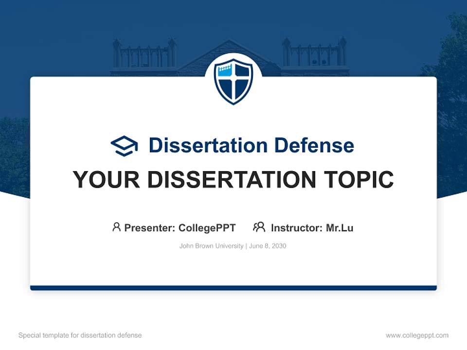 John Brown University Graduation Thesis Defense PPT Template4:3 ratio PPT effect preview image7