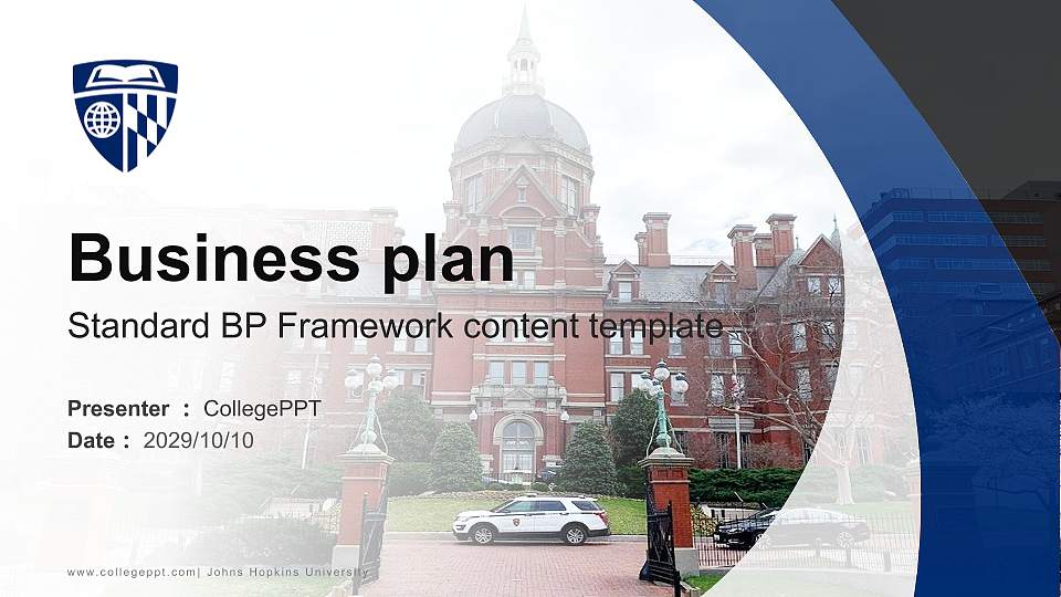 Johns Hopkins University Competition/Entrepreneurship Contest PPT Template16:9 ratio PPT effect preview image