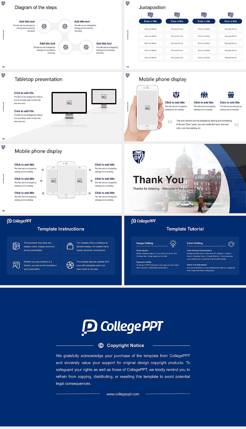Johns Hopkins University Competition/Entrepreneurship Contest PPT Template16:9 ratio PPT effect preview image9