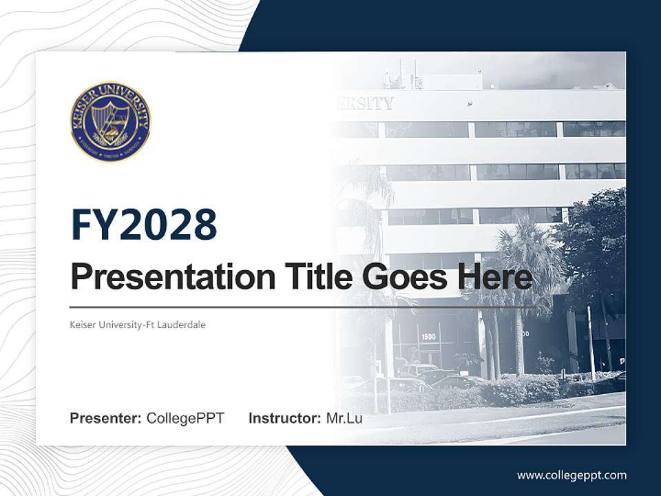 Keiser University-Ft Lauderdale Academic Presentation/Research Findings Report PPT Template4:3 ratio PPT effect preview image5