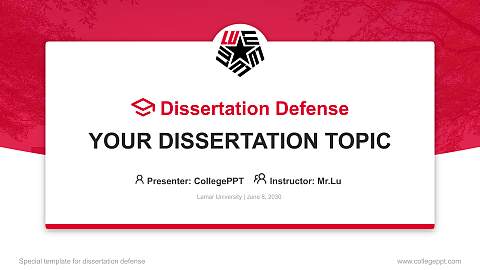 Lamar University Graduation Thesis Defense PPT Template
