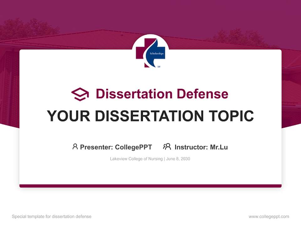 Lakeview College of Nursing Graduation Thesis Defense PPT Template4:3 ratio PPT effect preview image7