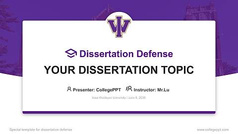 Iowa Wesleyan University Graduation Thesis Defense PPT Template