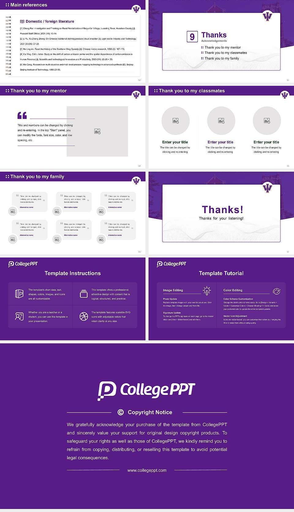 Iowa Wesleyan University Graduation Thesis Defense PPT Template16:9 ratio PPT effect preview image7