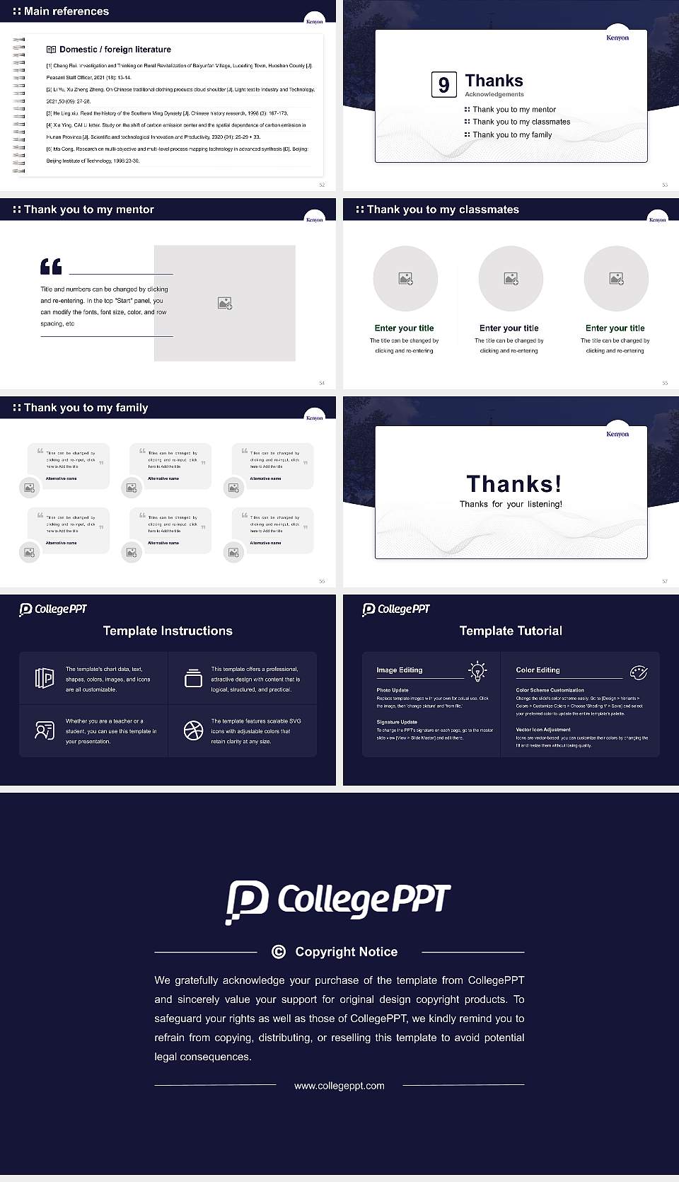 Kenyon College Graduation Thesis Defense PPT Template16:9 ratio PPT effect preview image7