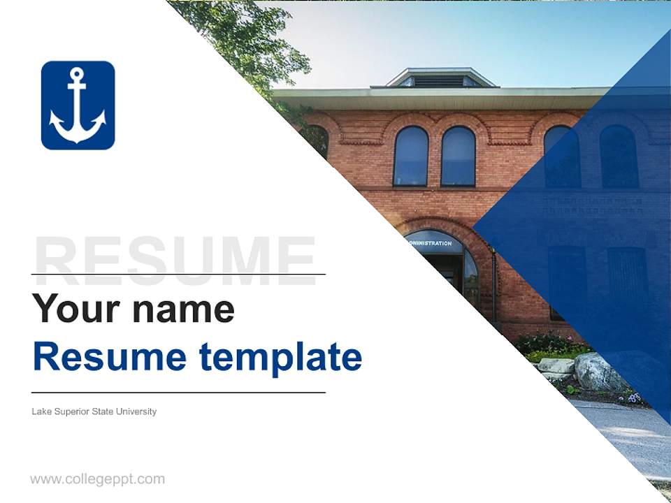 Lake Superior State University Resume PPT Template4:3 ratio PPT effect preview image5