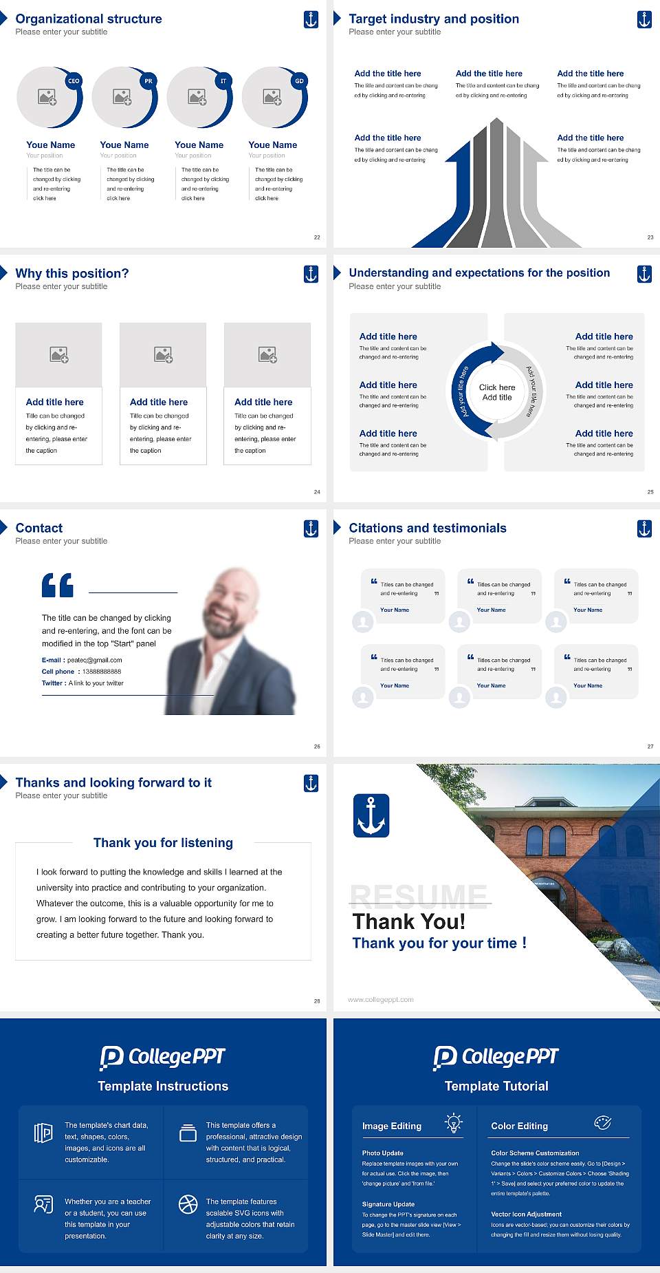 Lake Superior State University Resume PPT Template4:3 ratio PPT effect preview image4