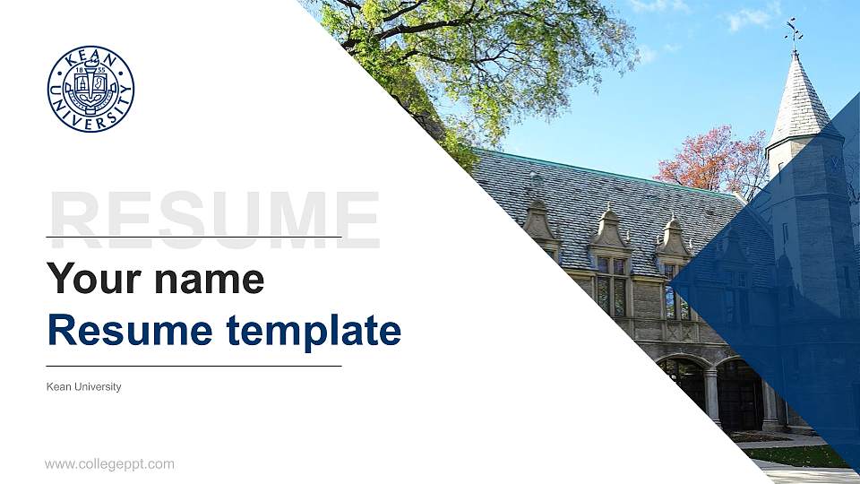 Kean University Resume PPT Template16:9 ratio PPT effect preview image
