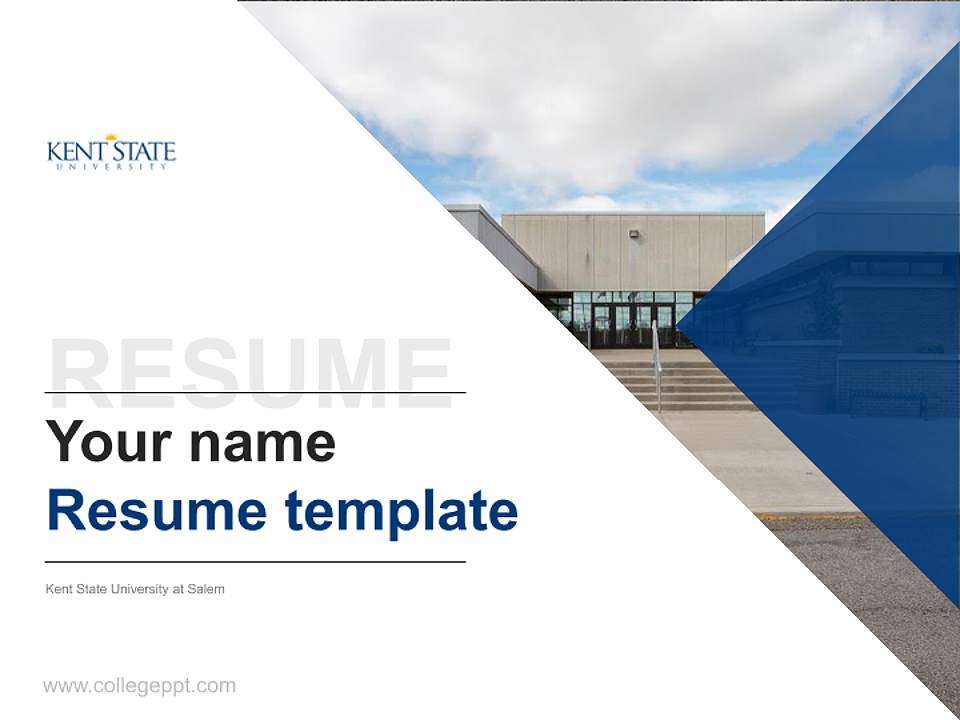 Kent State University at Salem Resume PPT Template4:3 ratio PPT effect preview image5