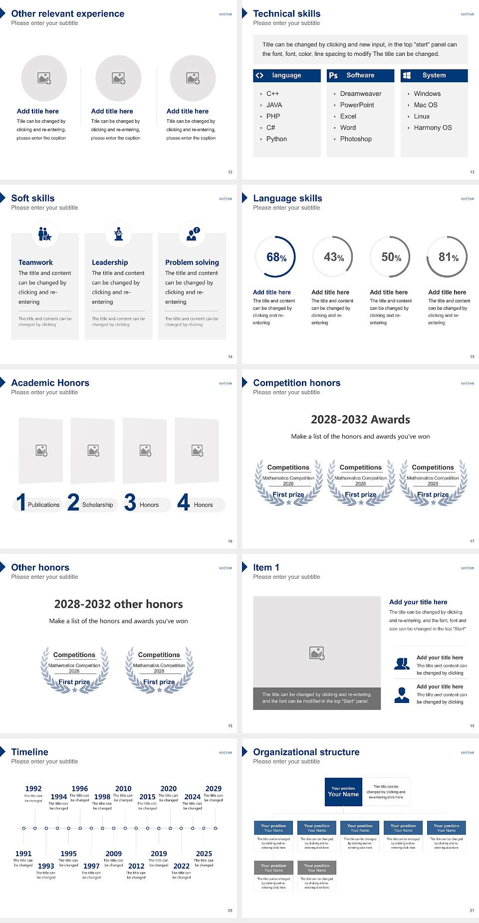 Kent State University at Salem Resume PPT Template4:3 ratio PPT effect preview image3
