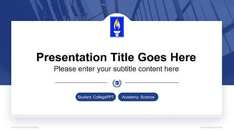 Kansas Christian College National Scholarship Defense PPT Template