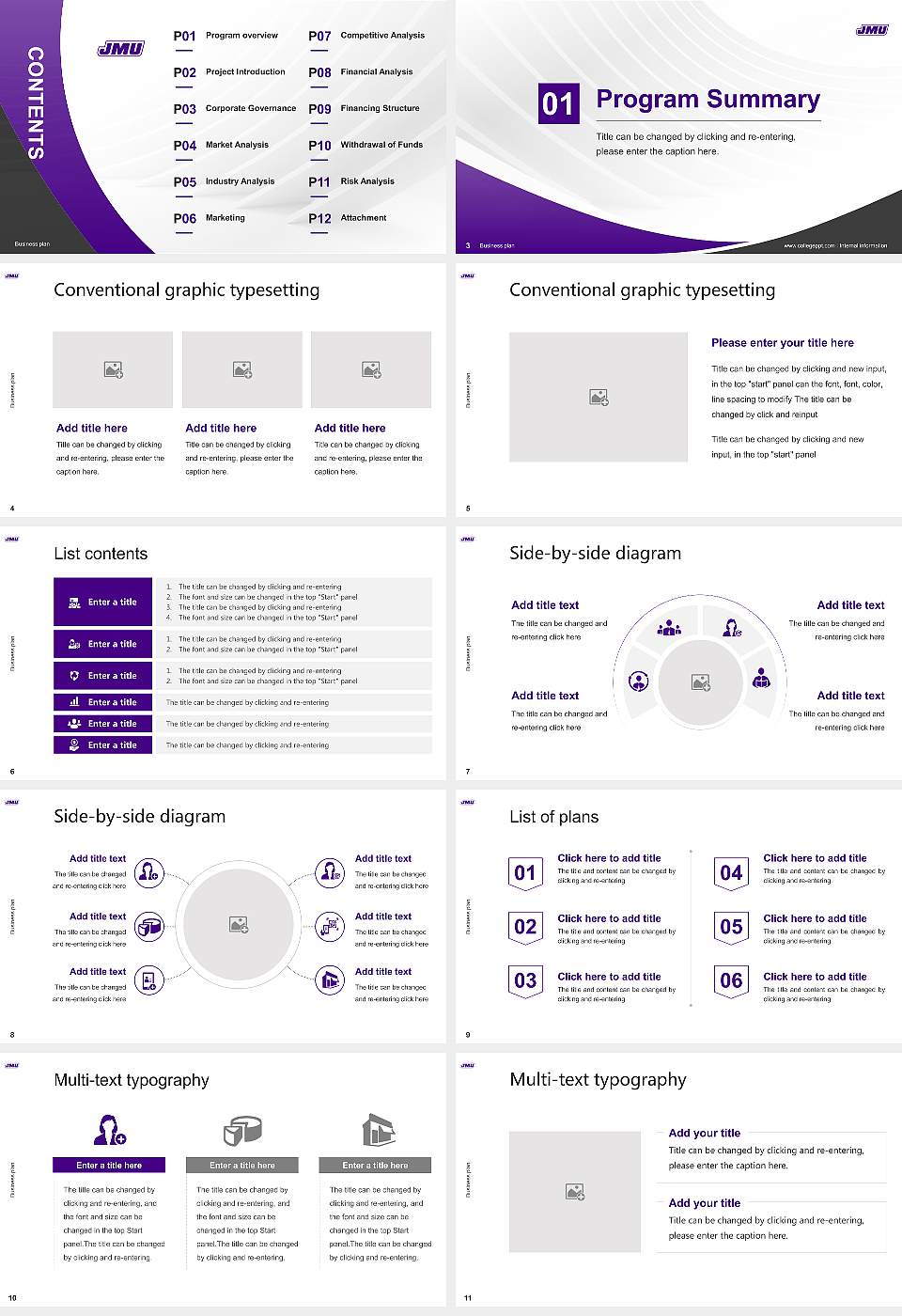 James Madison University Competition/Entrepreneurship Contest PPT Template16:9 ratio PPT effect preview image2