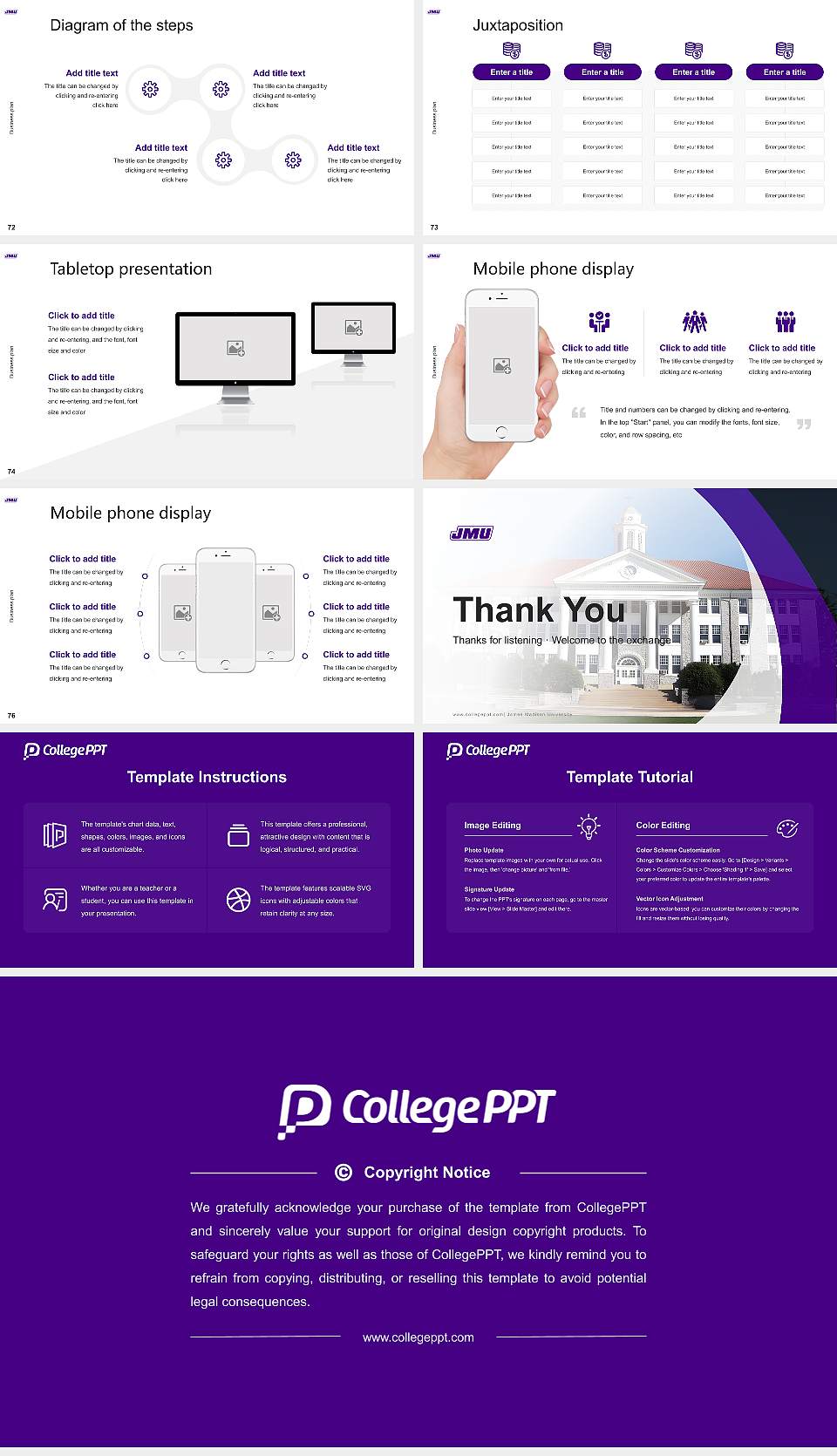 James Madison University Competition/Entrepreneurship Contest PPT Template16:9 ratio PPT effect preview image9