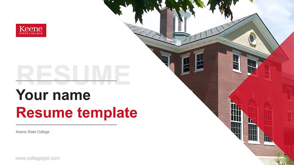 Keene State College Resume PPT Template16:9 ratio PPT effect preview image