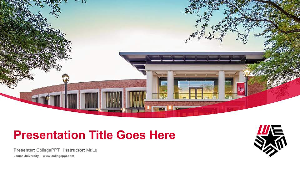 Lamar University Course/Courseware Creation PPT Template16:9 ratio PPT effect preview image