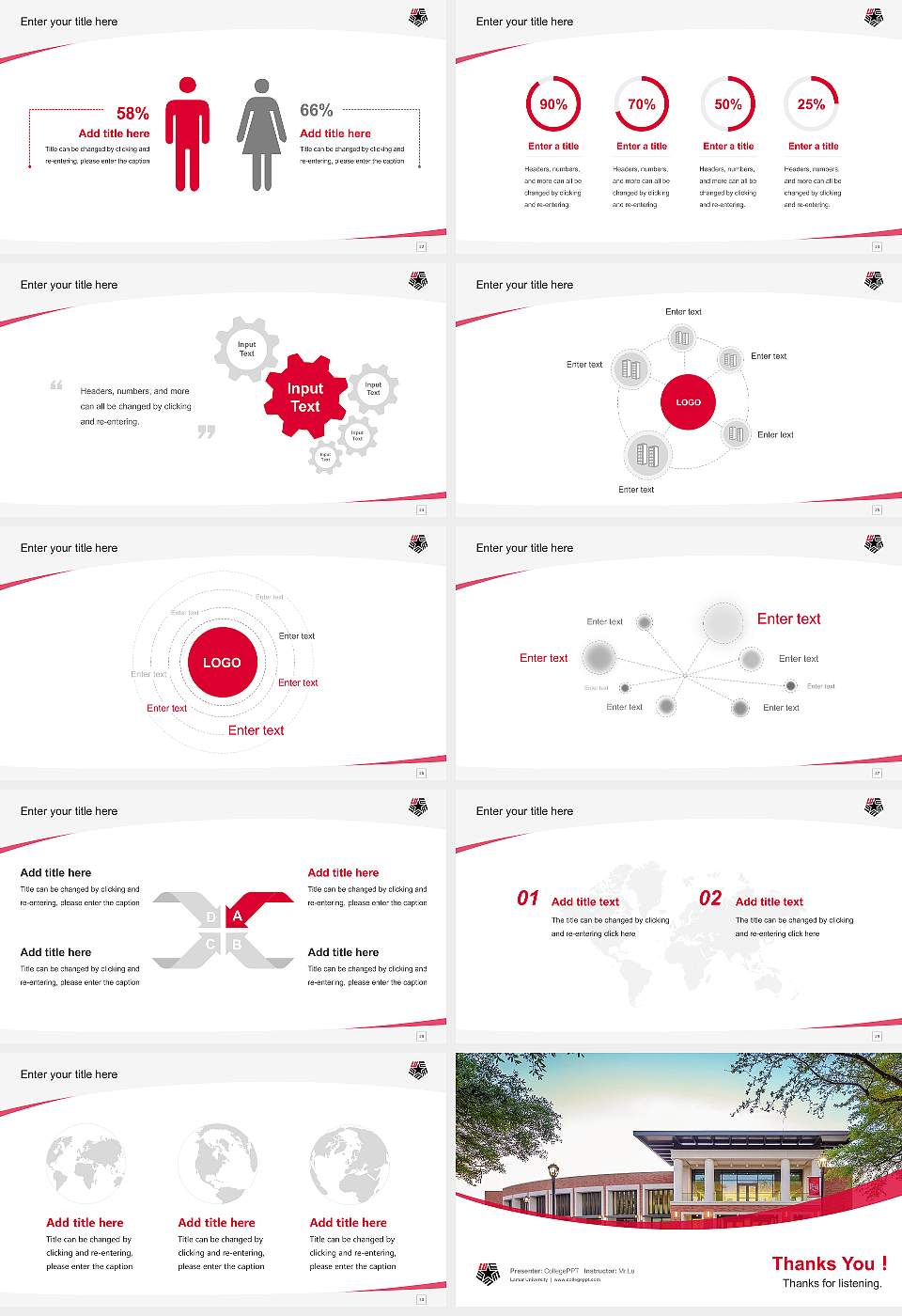 Lamar University Course/Courseware Creation PPT Template16:9 ratio PPT effect preview image4