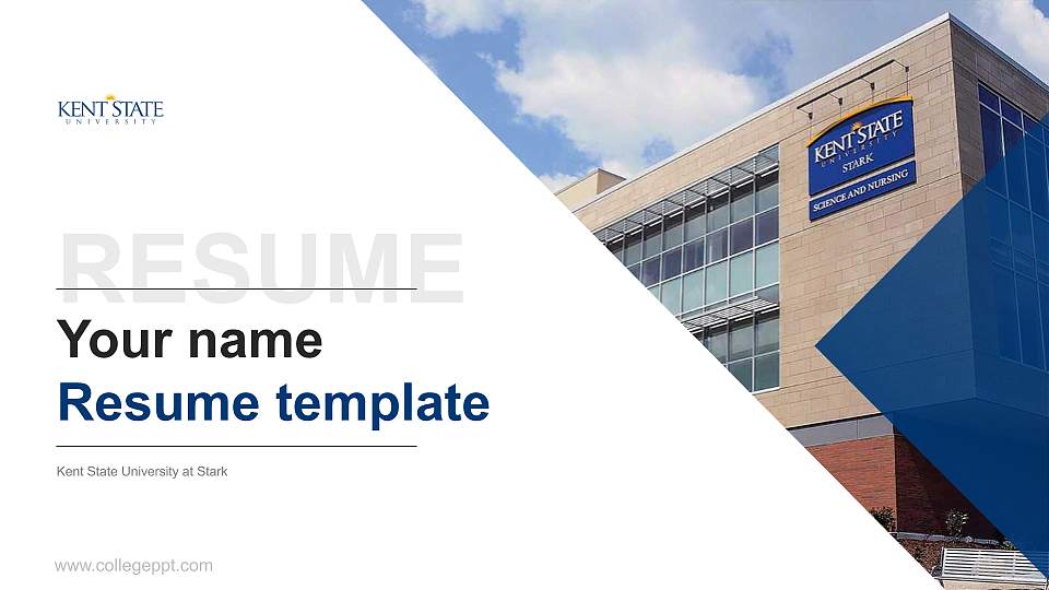 Kent State University at Stark Resume PPT Template16:9 ratio PPT effect preview image