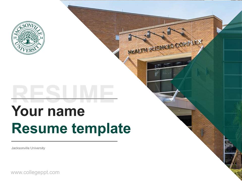 Jacksonville University Resume PPT Template4:3 ratio PPT effect preview image5