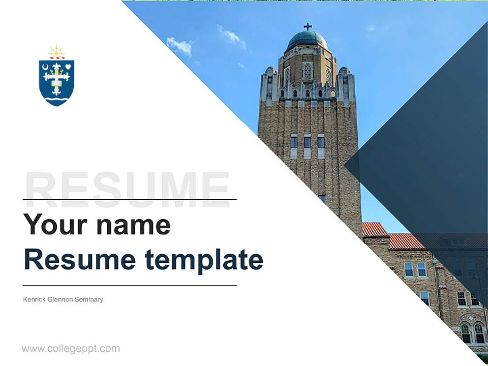 Kenrick Glennon Seminary Resume PPT Template4:3 ratio PPT effect preview image5