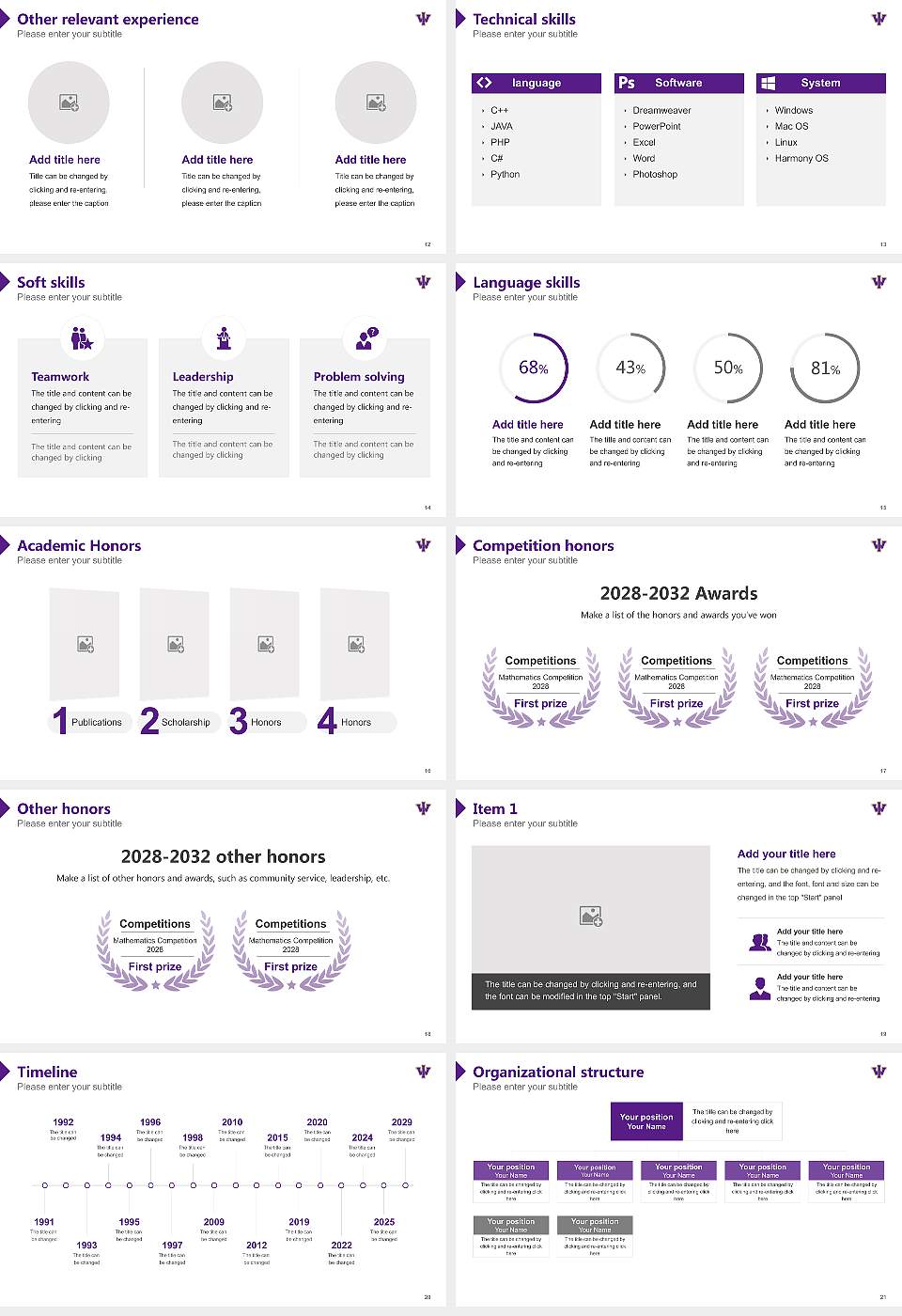 Iowa Wesleyan University Resume PPT Template16:9 ratio PPT effect preview image3