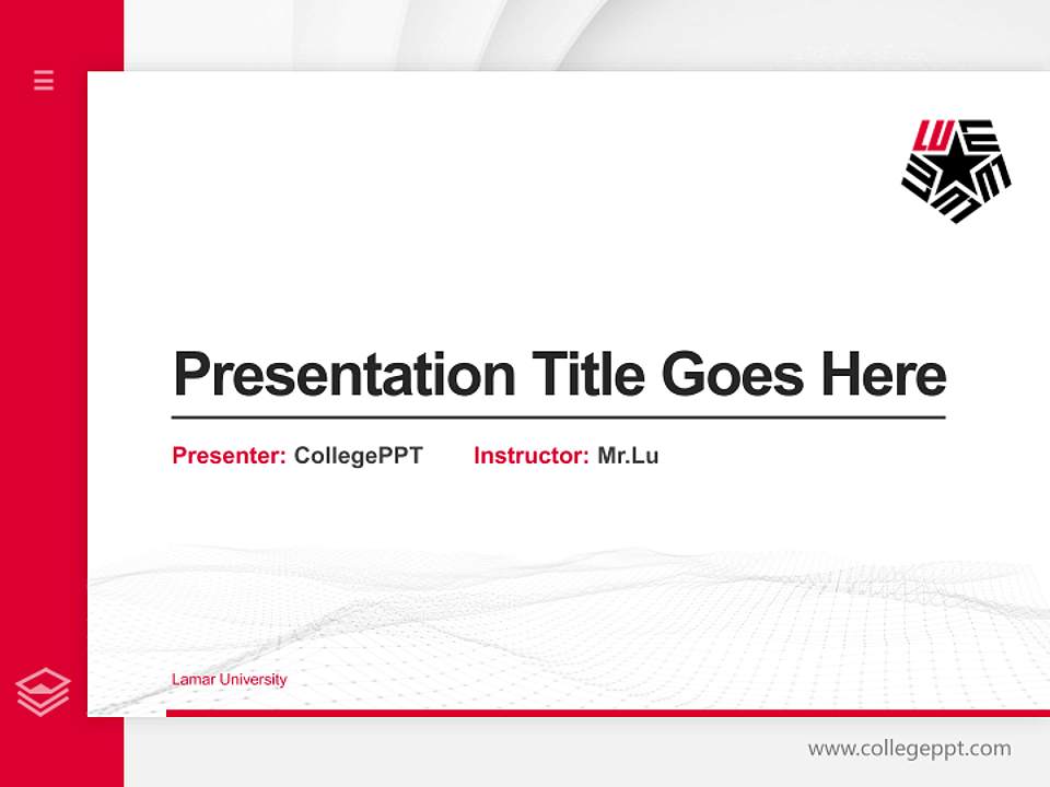 Lamar University Thesis Proposal/Graduation Defense PPT Template4:3 ratio PPT effect preview image5