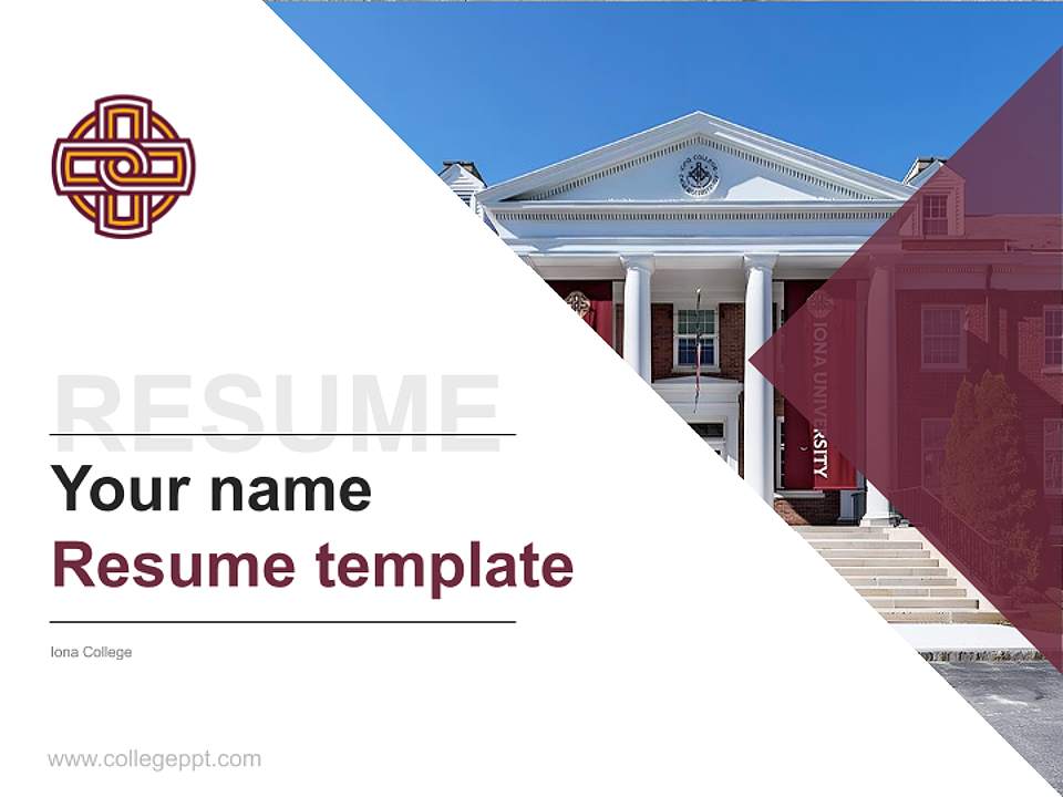 Iona College Resume PPT Template4:3 ratio PPT effect preview image5