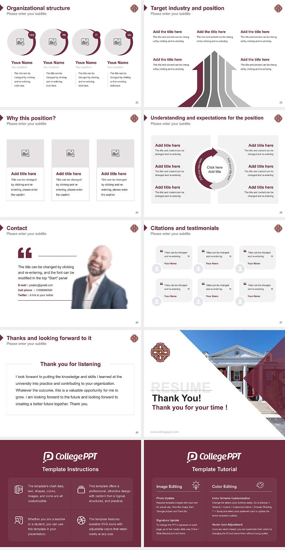 Iona College Resume PPT Template4:3 ratio PPT effect preview image4