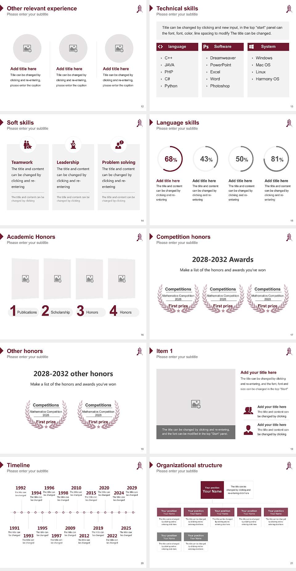 Kutztown University of Pennsylvania Resume PPT Template4:3 ratio PPT effect preview image3