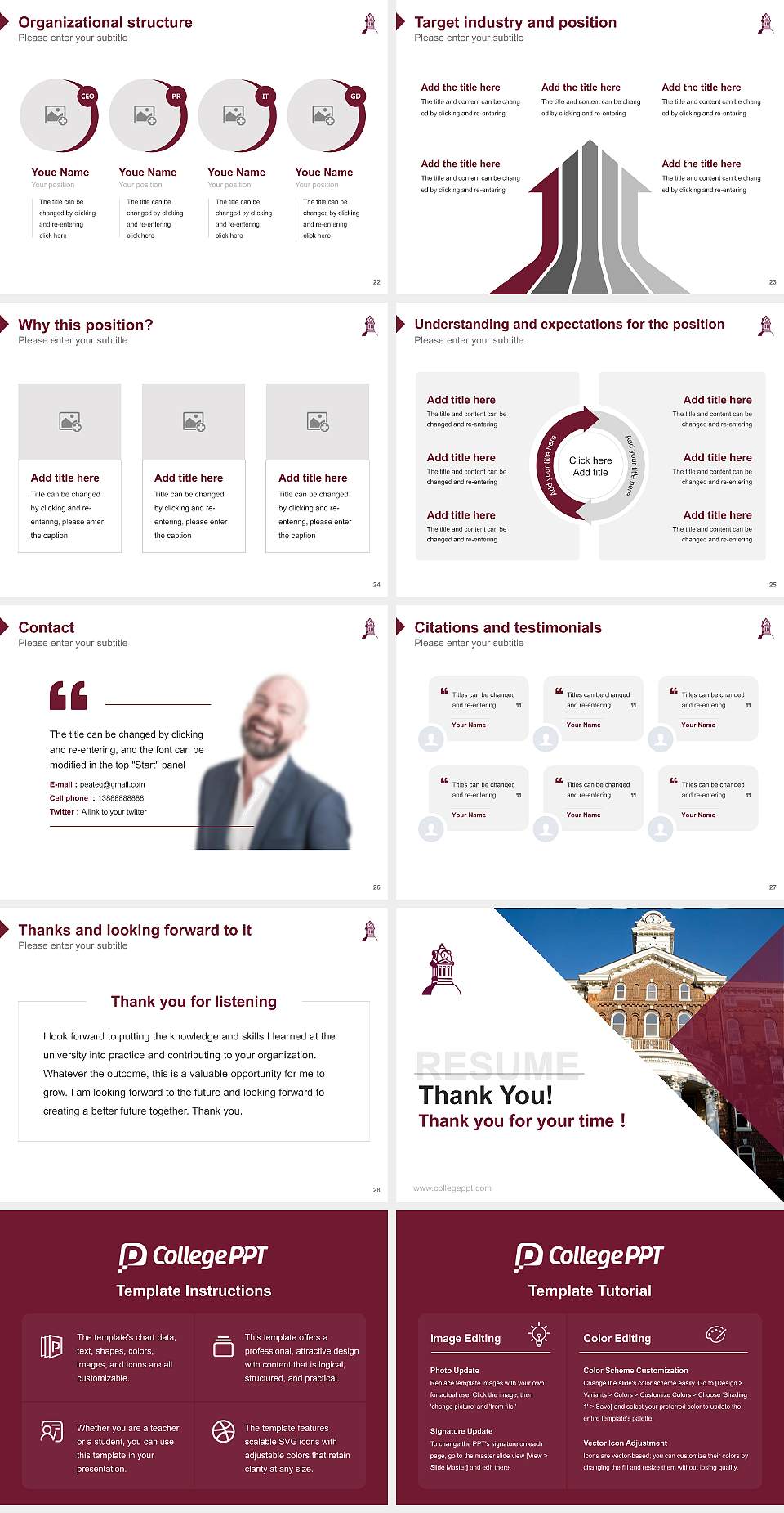 Kutztown University of Pennsylvania Resume PPT Template4:3 ratio PPT effect preview image4
