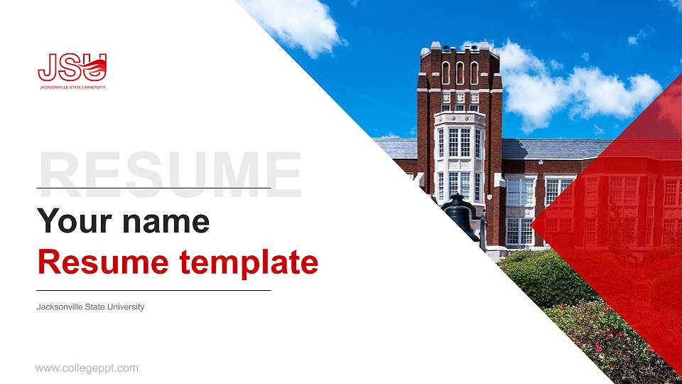 Jacksonville State University Resume PPT Template16:9 ratio PPT effect preview image