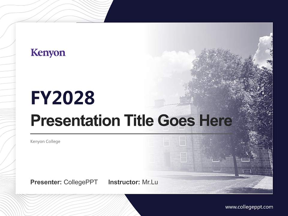 Kenyon College Academic Presentation/Research Findings Report PPT Template4:3 ratio PPT effect preview image5