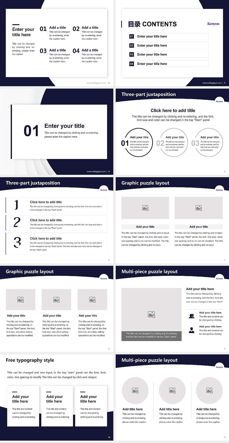 Kenyon College Academic Presentation/Research Findings Report PPT Template4:3 ratio PPT effect preview image2