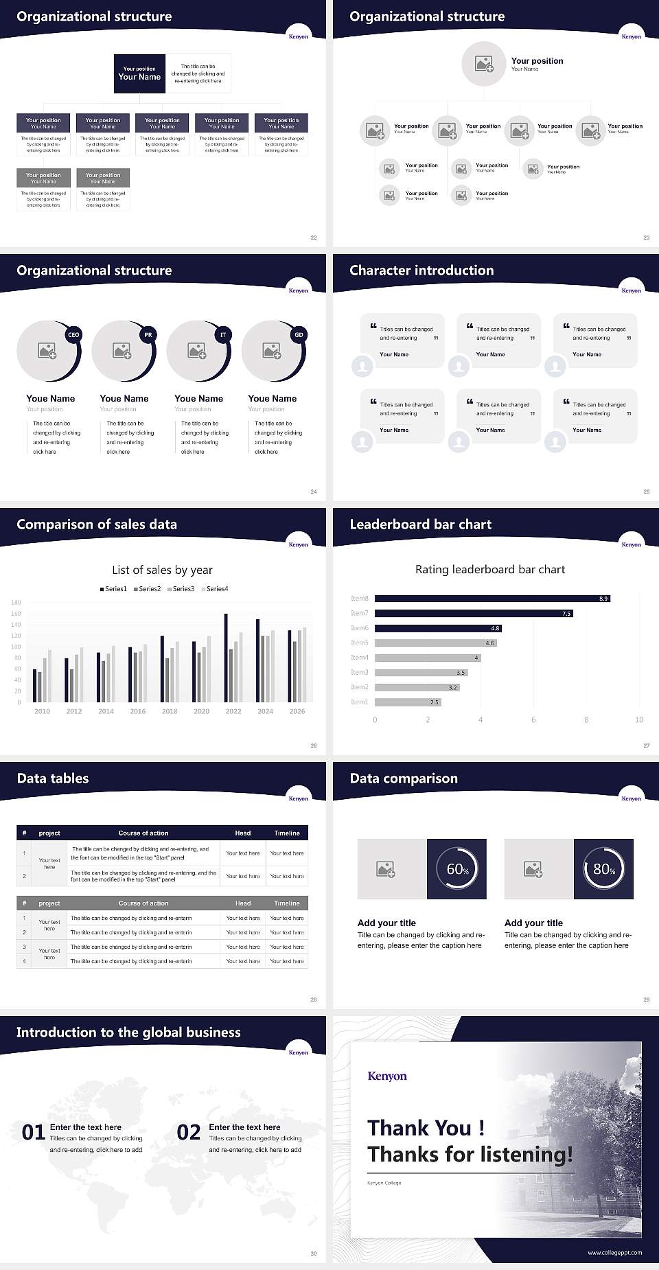 Kenyon College Academic Presentation/Research Findings Report PPT Template4:3 ratio PPT effect preview image4