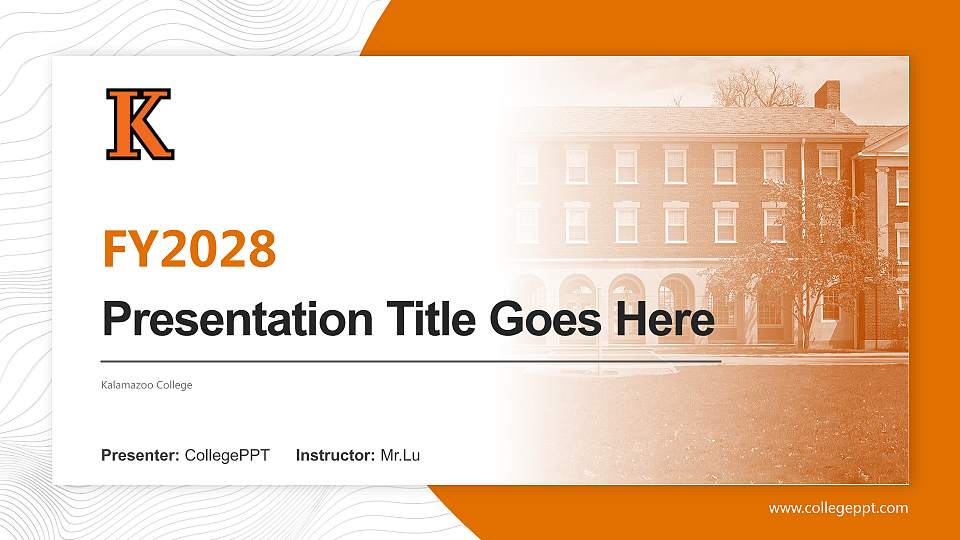 Kalamazoo College Academic Presentation/Research Findings Report PPT Template16:9 ratio PPT effect preview image