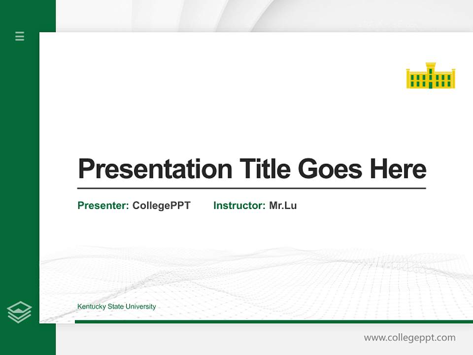Kentucky State University Thesis Proposal/Graduation Defense PPT Template4:3 ratio PPT effect preview image5