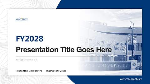 Kent State University at Kent Academic Presentation/Research Findings Report PPT Template