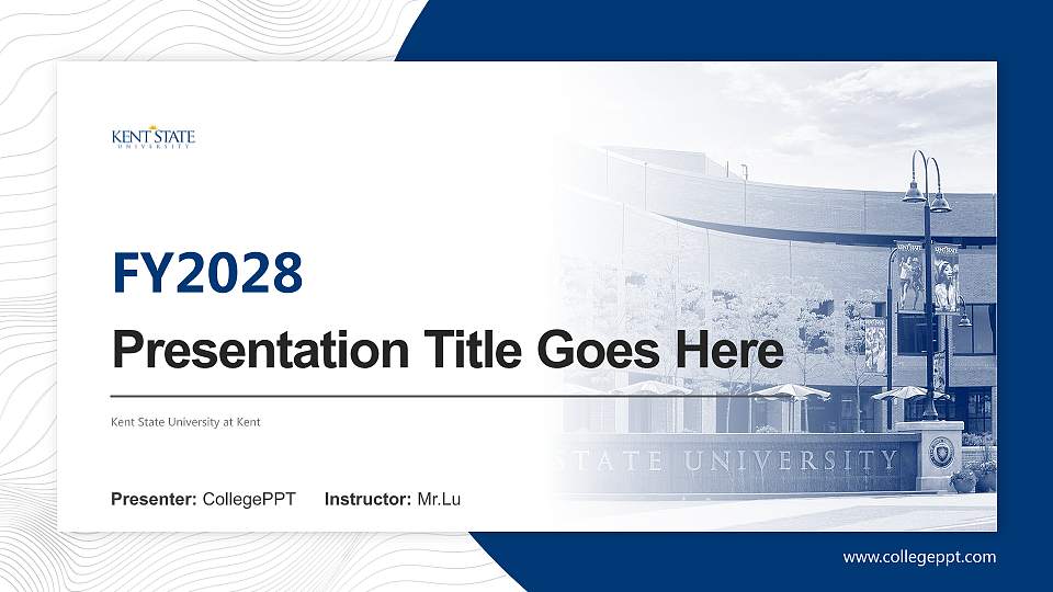 Kent State University at Kent Academic Presentation/Research Findings Report PPT Template16:9 ratio PPT effect preview image