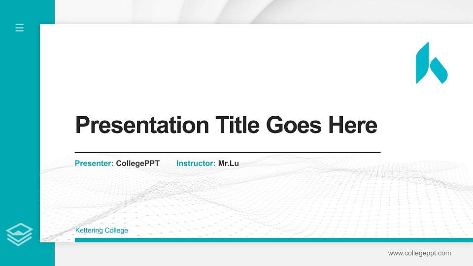 Kettering College Thesis Proposal/Graduation Defense PPT Template16:9 ratio PPT effect preview image