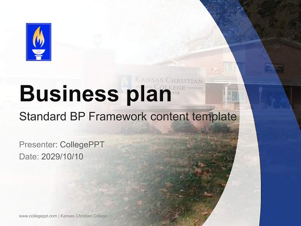 Kansas Christian College Competition/Entrepreneurship Contest PPT Template4:3 ratio PPT effect preview image9