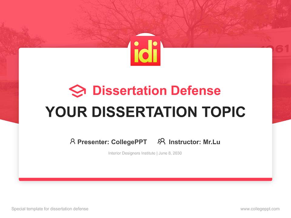 Interior Designers Institute Graduation Thesis Defense PPT Template4:3 ratio PPT effect preview image7