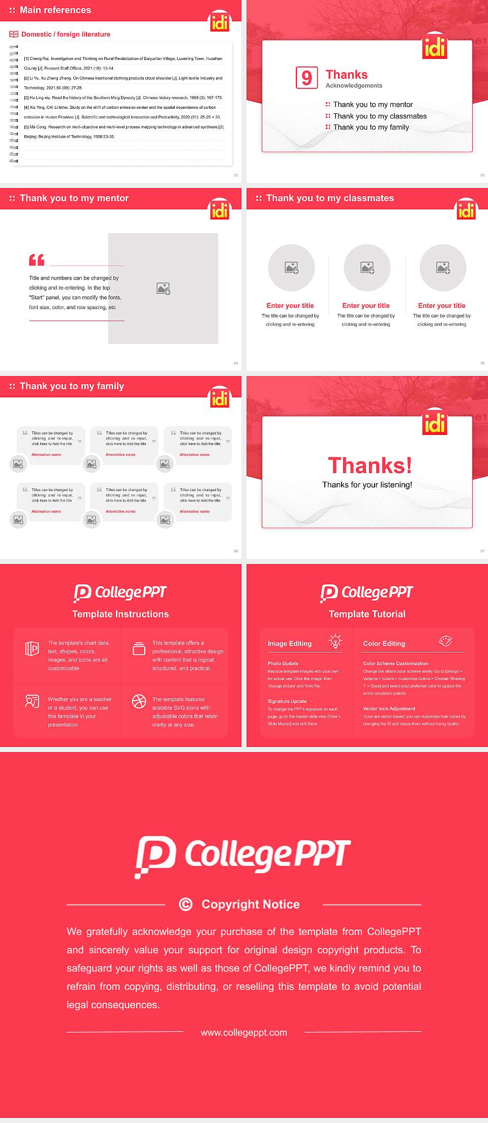 Interior Designers Institute Graduation Thesis Defense PPT Template4:3 ratio PPT effect preview image7