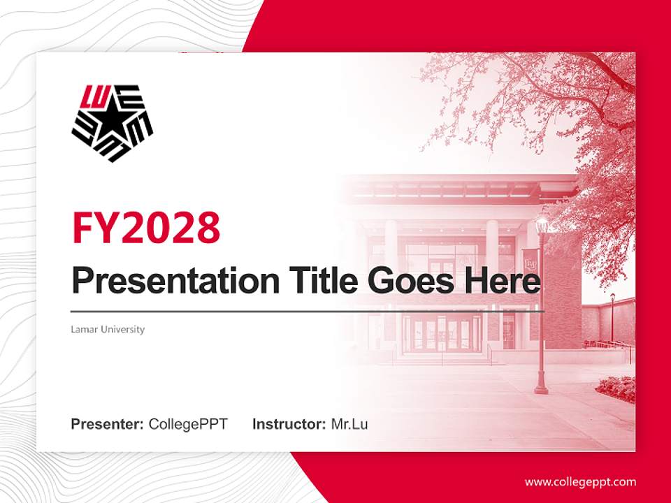 Lamar University Academic Presentation/Research Findings Report PPT Template4:3 ratio PPT effect preview image5