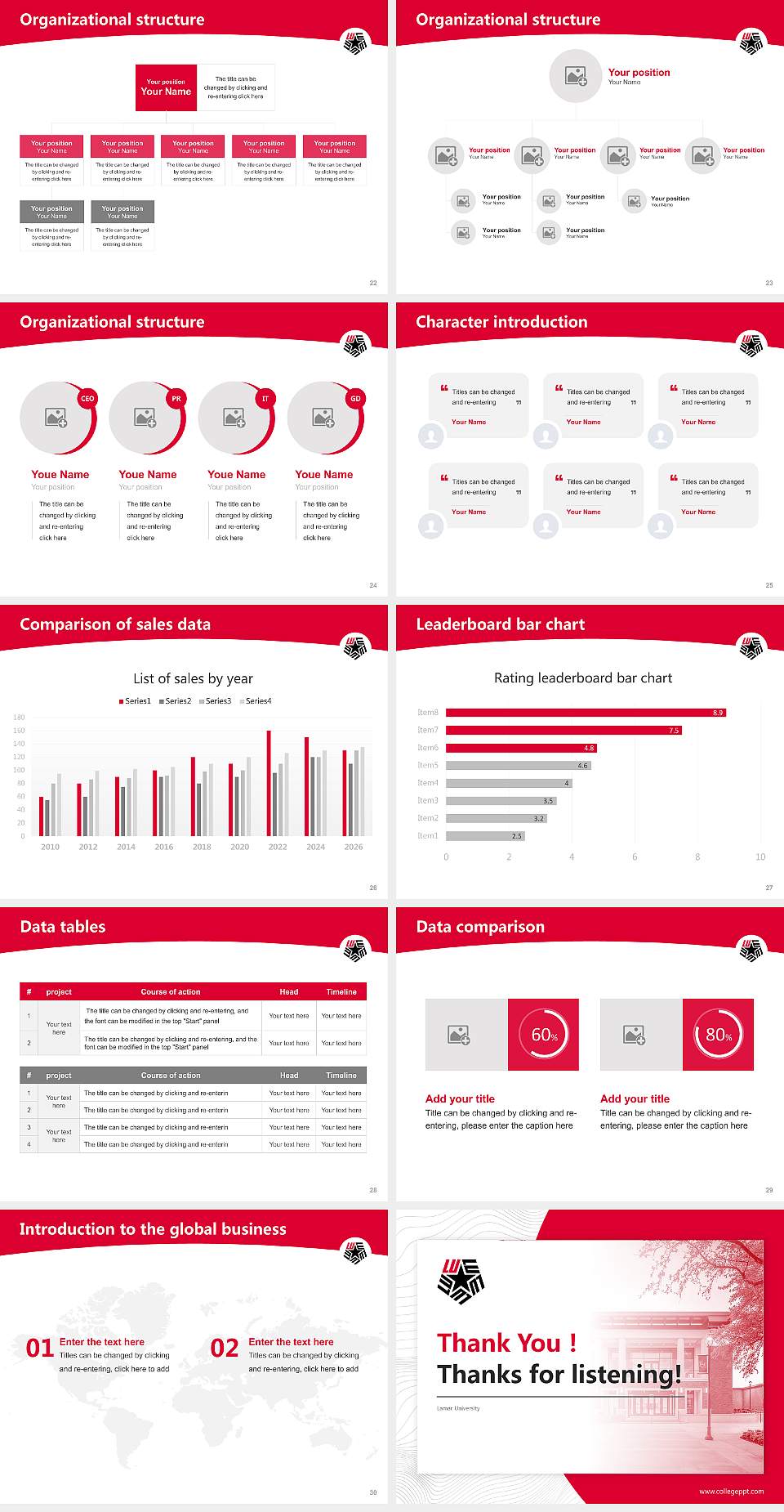 Lamar University Academic Presentation/Research Findings Report PPT Template4:3 ratio PPT effect preview image4