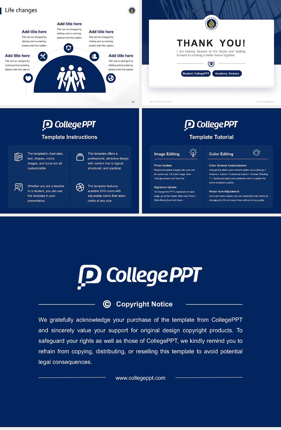 John F. Kennedy University National Scholarship Defense PPT Template4:3 ratio PPT effect preview image4