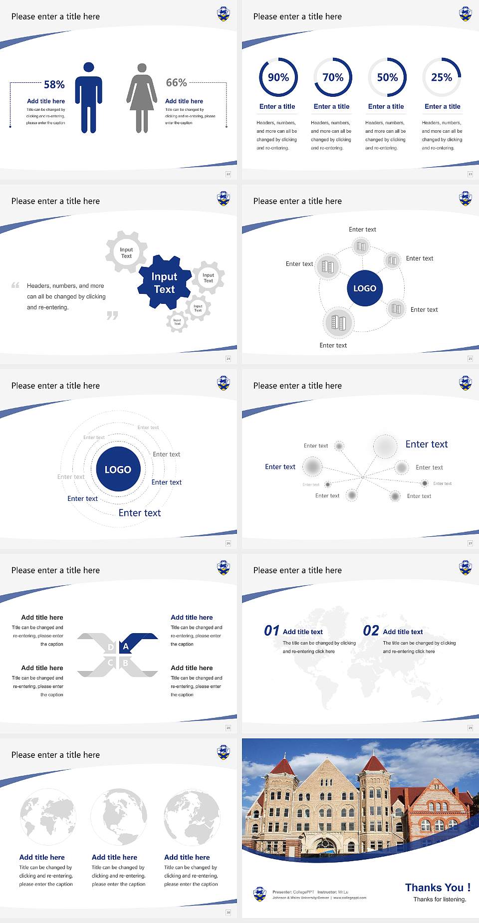 Johnson & Wales University-Denver Course/Courseware Creation PPT Template4:3 ratio PPT effect preview image4